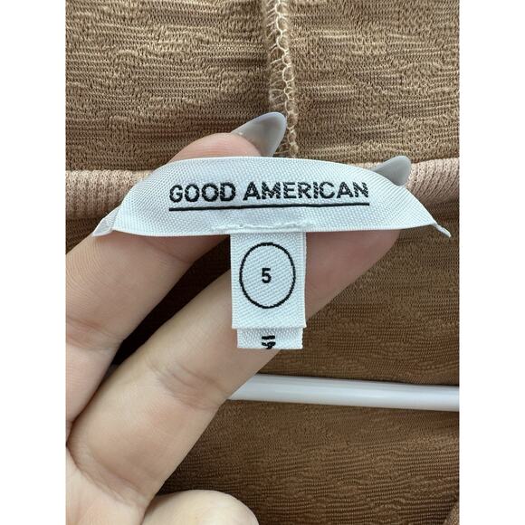 The Good American Womens Sweatshirt Size 5 (2XL) Quilted Snake Rose Gold Hooded - Picture 5 of 14